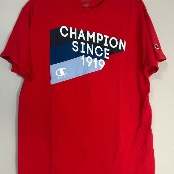 Champion Red Graphic Men's T-Shirt, Size L - Picture 2 of 7
